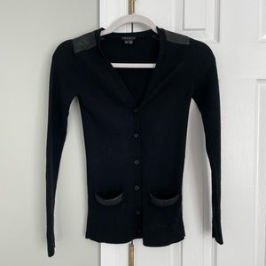 Theory Cardigan with leather details